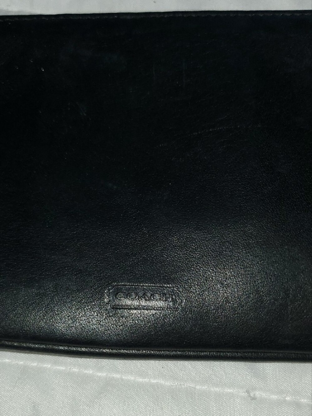 vintage Coach black leather skinny cosmetic case/utility pouch - Picture 6 of 11